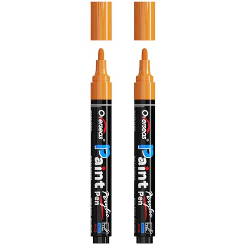 Overseas 2 Pack Orange Acrylic Paint Pens Permanent Markers, Medium Tip - color: Orange