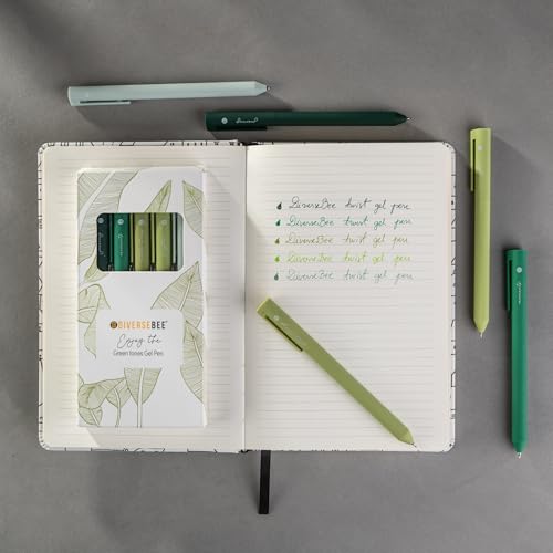 DIVERSEBEE Gel Ink Pens Assorted Colors, 0.5 mm Fine Point (Green) | Bible Pens No Bleed Through with Cute Fine Tip, Bible Study Journaling Supplies Set, 5 Pack - color: Green, size: 1 Count (Pack of 5)