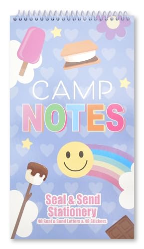 iscream Fold and Send Girls Stationery Card Pad with Seals - Camp Notes - color: Camp Notes