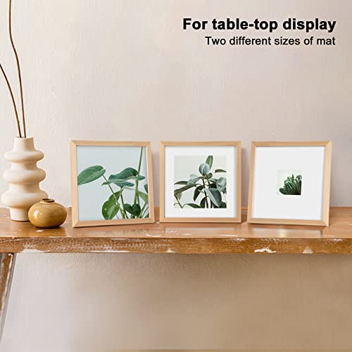 KINLINK 11x11 Picture Frames 4 Pack Natural Solid Wood Square Frames - color: Natural, size: 11x11