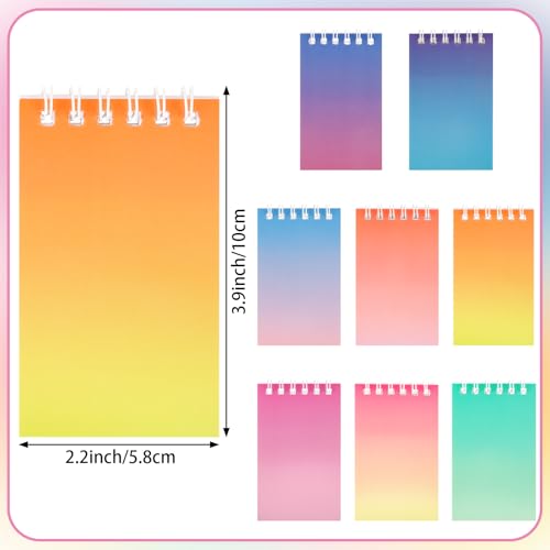 Hooqict 24 Pack Mini Pocket Notebooks Bulk Small Spiral Notebook Colorful Notepads Memo Note Pads for Kids Party Favors, Nurse, Office, Classroom School Supplies, 3.9 x 2.4 Inch - style: Colorful 2