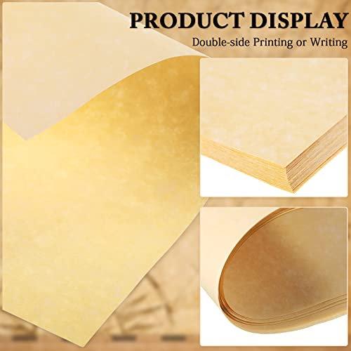 Epakh 100 Pcs Old Age Parchment Paper 8.5 x 11 Inch Standard Letter Vintage Colored Old Parchment Semblance Double Side Printing Paper (Light Beige) - color: Light Beige