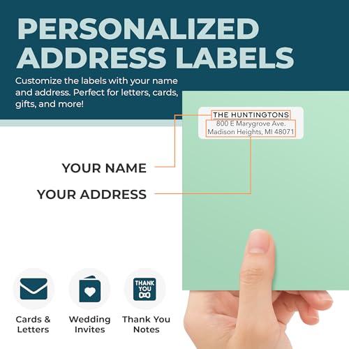 Personalized Return Address Labels - Custom Address Stickers on Sheets (50-1000 Labels) (Black and White)