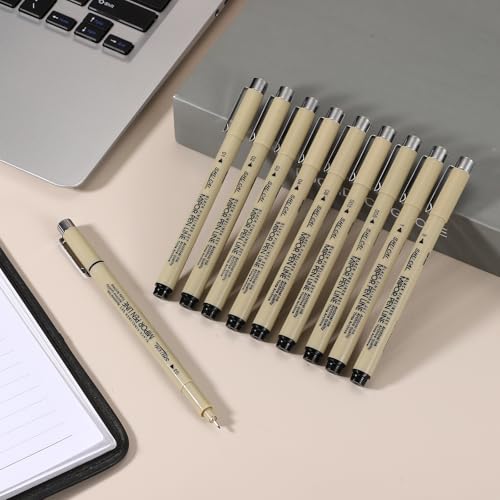PATIKIL Fineliner Pens, 12 Pcs 01 0.25mm Fineliner Marker Black Waterproof Ink Archival Drawing Pens Art Supplies Set for Sketching Journaling Scrapbooking Artist Illustration - size: 01 0.25mm
