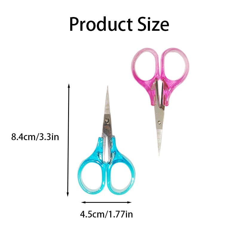 4 Pcs Small Craft Scissors Set, 3.3" Stainless Steel Mini Scissors with Protective Cover, Travel Size Scissors for Sewing, Embroidery, Paper Cutting, Crafting