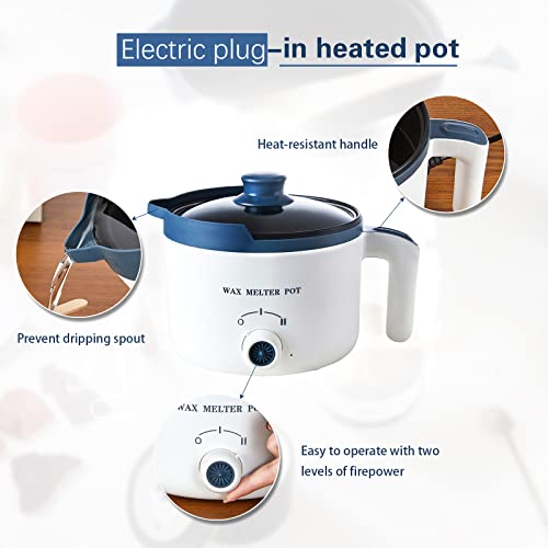 Ksedcon Electric Wax Melter Pot for Candle Making with Pouring Spout 1.5Qt - size: wax melting pot kit 1pcs