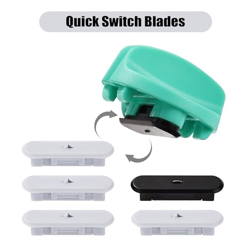 6-Pack Trimmer Replacement Blades for Fiskars Paper Trimmer, Replacement Blade for All Series of Fiskars/Portable&Precision Trimmer,Arts and Crafts,4 Cutting&2 Scoring Blades,Slider,Ice Blue