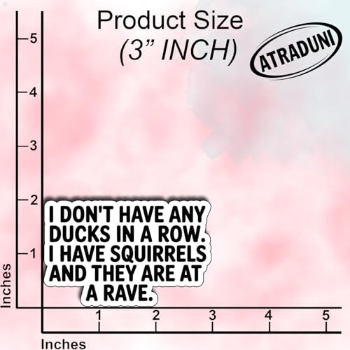 (3Pcs) I Don’t Have Any Ducks In A Row I Have Squirrels And They Are At A Rave Stickers Funny Sarcastic Quote Humor Gifts Waterproof Vinyl Decals Water Bottle Bumper Hard Hat Phone Laptop Size 2" x 3" - color: I Don’t Have Any Ducks in a Row