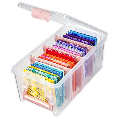 ArtBin Semi Satchel Portable Craft Organizer with 3 Dividers - Clear Plastic Storage Case for Art & Craft Supplies | 3 Removable Dividers, 15.2 x 8 x 6.2 Inches, Secure Latches, Carry Handle, Clear Durable Polypropylene - color: Rose Gold, size: Pack of 1
