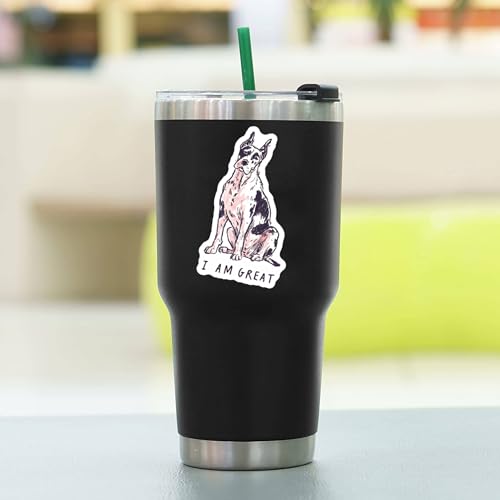 100 PCS Great Dane Stickers Pack – Waterproof Dog Decals for Water Bottles, Laptops, Phones, Notebook, Cars – Cool Vibrant Graphics for Great Dane Enthusiast - color: Great Dane
