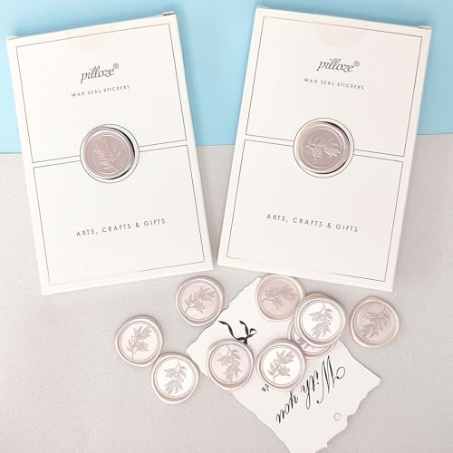 Pollize 50Pcs Wax Seal Stickers, Wedding Invitation Envelope Stickers - color: Champagne