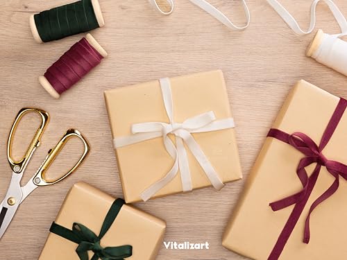 Vitalizart Christmas Velvet Ribbon Set 3/8" x 15 Yds for Holiday Wrapping - color: Christmas Ribbon