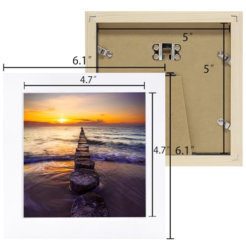 5x5 White Picture Frames Set of 2, Square Solid Wood Photo Frame for Tabletop or Wall Mounting - color: White, size: 5X5(2pcs)