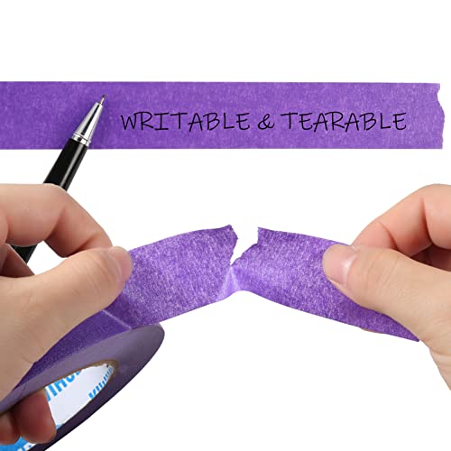Purple Painters Tape,1" x 60 Yards x 5 Rolls (300 Yards Total) - color: Purple