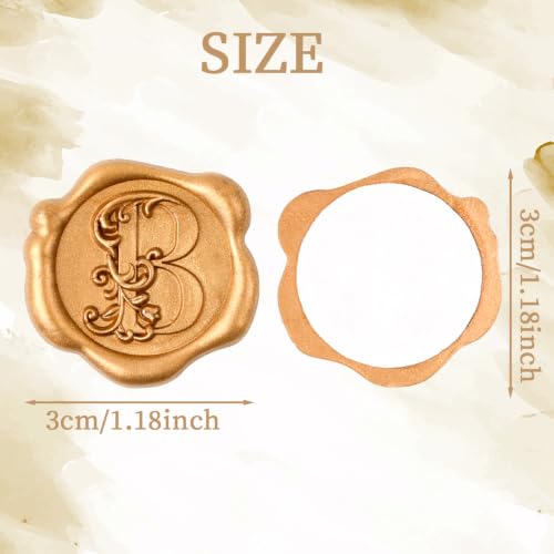50 Pack Antique Gold Letter B Wax Seal Stickers - color: B