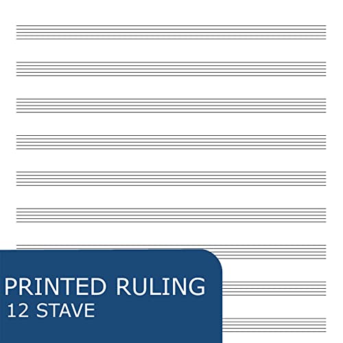 Roaring Spring Loose Leaf Music Filler Paper, 20 Sheets 8.5"x11" with 12 Staves of Music Lines, Heavyweight 24# Smooth White Paper, 3 Hole Punched (Pack of 2) - size: 11" x 8.5" 20 Sheets (Pack of 2)