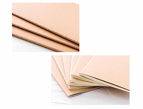 ALIMITOPIA 6 pack Notebook Brown Softcover Thread-bound Notebook Journal Diary Memo Notepad,A5 Size(5.5"X8.3"),30 sheets(Ruled Pages) - size: A5 Size (Ruled Pages)