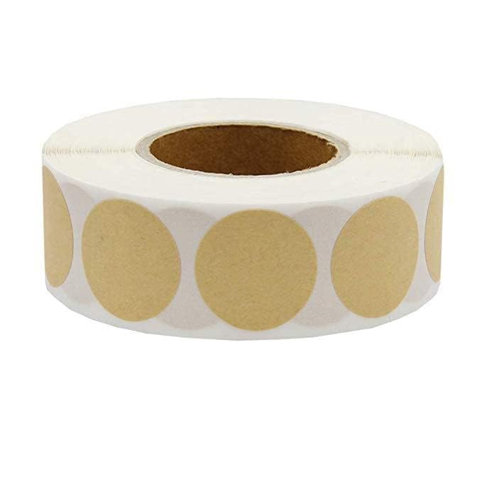 1 Inch Round Blank Label Stickers, Light Brown Garage Sale Sticker, 1000pcs