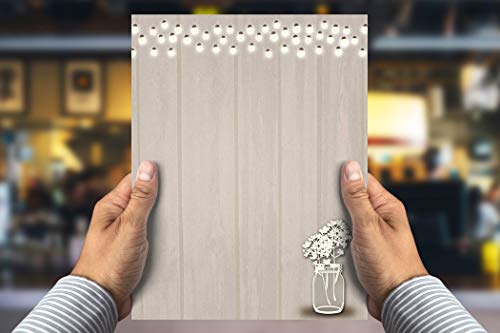 Stonehouse Collection Lights & Jar Letterhead, 8.5" x 11", 60 Sheets | Ideal for Home & Office. Premium 60lb Matte Paper, 92 Brightness for Vivid Color Printing, USA Made - color: Rustic