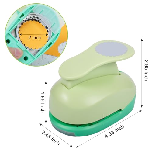 UCEC Scalloped Circle Punch 2"(5 cm) Diameter for Paper Crafts Scrapbooking - color: Scallop, size: 2 Inch