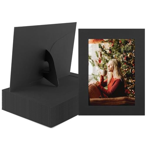 Golden State Art, Paper Picture Frames With Easel, 5X7, 25 Pack | Black, Photo Frame Cards, DIY Cardboard - color: Black, size: 25 Pack