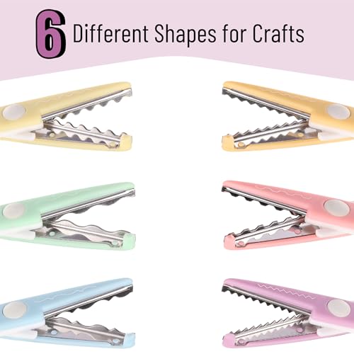 Mr. Pen- Craft Scissors Decorative Edge, 6 Pack, White & Pastel - color: White & Pastel
