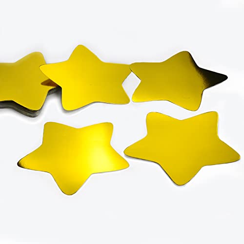80 pcs Gold Star Shape Cutouts, UNIIDECO Bulletin Board Decorations Cardboard Cut Outs, Classroom Decor Kid Teachers DIY Crafts Projects Supplies, Cardstock Party Decoration for Wall - color: Gold Star