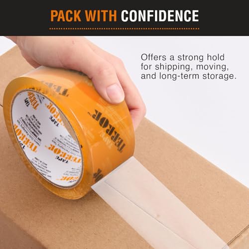 Heavy-Duty Clear Packing Tape (6 Rolls) - 48mm x 50m Per Roll | Strong Packing Tape for Moving Boxes, Shipping, Mailing, Storage, And More, Ideal for Household & Office Use - style: HD Tape – 6 Pack
