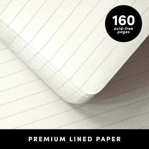 PAPERAGE Lined Journal Notebook, (Lime Green), 160 Pages, Medium 5.6 in x 8 in - 100 GSM Thick Paper – Hardcover Journaling Notebook for Work, School & Note Taking - color: Lime Green, style: A. Lined