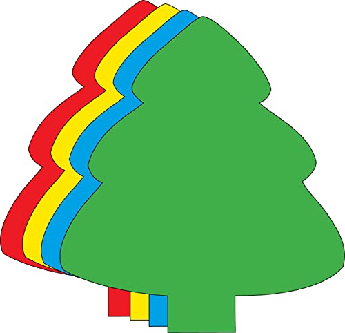 SHAPES ETC. 5.5" x 5.5" Evergreen Tree Creative Foam Cut-Outs, 15-Count - color: Assorted Foam Tree