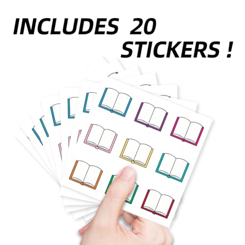 AHANDMAKER 180Pcs Book Planner Stickers Self-Adhesive Decals Vibrant Colorful Book Stickers for Planner Calendar Scrapbook Crafting Arts Journaling Gift Bag Seal Theme Party Decor - style: Book