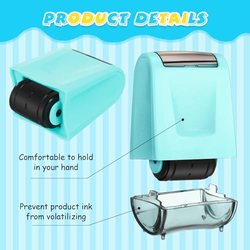 Sherr 2 Pcs Roller Stamp Classroom,2.72 X 2.44 X 1.54 Inch,Green,Light Blue - color: Green,light Blue, size: 2.72 x 2.44 x 1.54 Inch