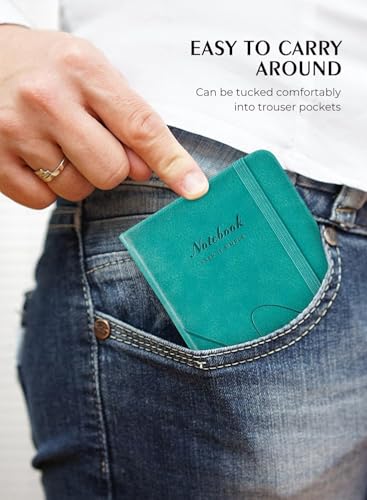 AISBUGUR Pocket Notebook 3.7" x 5.7" Small Notebook 2 Pack, Turquoise Wave - color: Turquoise, size: 2 Pack