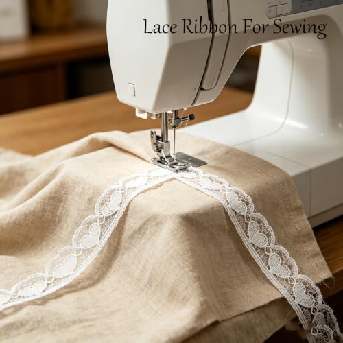 White Lace Trim Ribbon, 5/8 inch 20Yard Heart Pattern Lace Ribbon - color: White-5/8"