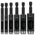 6 Pcs Leather Hole Punch Set, Carbon Steel Hollow Punch for Drill | Belt Hole Puncher for Leather Belts & Watch Bands; 6 Sizes 3/16 to 1/2 In; for Rubber, Plastic, Gaskets, Grommets & Canvas