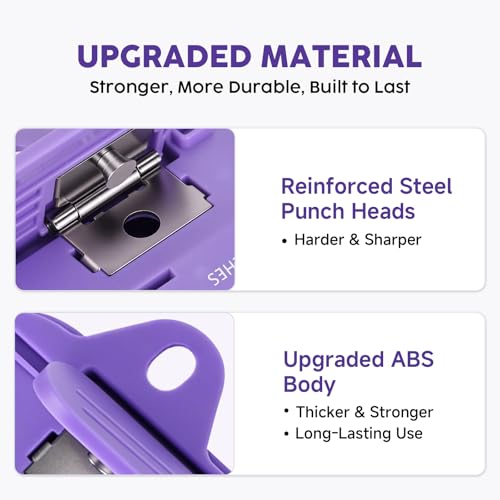 Eagle Portable 3-Hole Punch, 10-Sheet Capacity for 3-Ring Binders - color: Purple