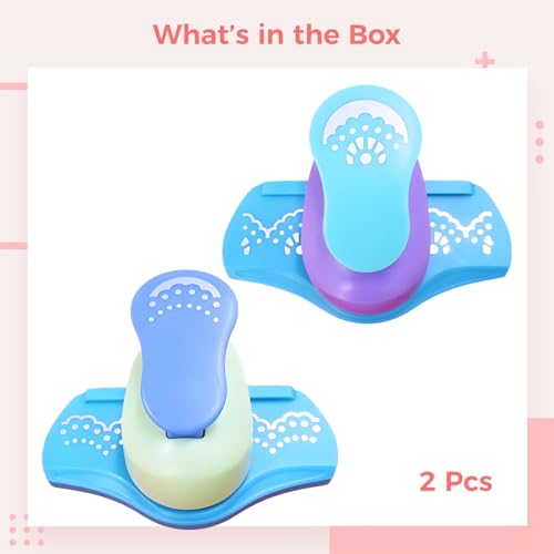 2 Pcs Border Paper Punches, Small Paper Punch Edge Corner Craft Tool, Scrapbooking Border Makers for Art Cards, Albums, Decorations