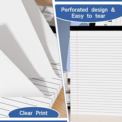 Nichela Legal Pads 6 Pack of Note Pads 6 x 9 Inch Notepad 21lb Thick Paper Legal Pad 30 Sheets Note Pad College Ruled Small Legal Pads 29 Lines Writing Pads for Writing, Sketching, and Note-Taking - style: White-6 Pack