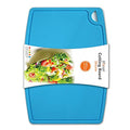 Liflicon Thick Silicone Cutting Board 12.6'' x 9.1'' Foldable & Flexible Design Juice Grooves Easy Grip Handle Dishwasher Safe-Blue - color: Blue, size: 12.6"L x 9.1"W