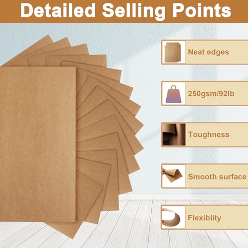 Silunkia 120 Sheets Brown Cardstock 8.5 x 11 Kraft Paper 92lb - color: Brown, size: 120 Sheets