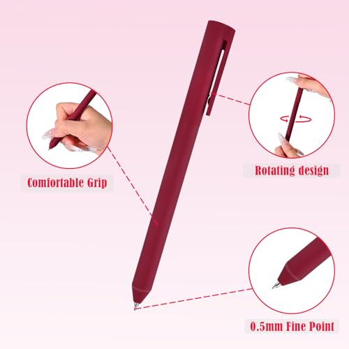 BAYTORY 8Pcs Colored Gel Pens for Bible Study, 0.5mm Fine Point (Red) - color: Red