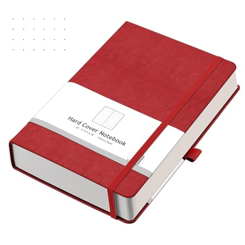 AHGXG Dotted Journal, 320 Pages, A5 (5.75'' × 8.38'') - color: Red, size: A5
