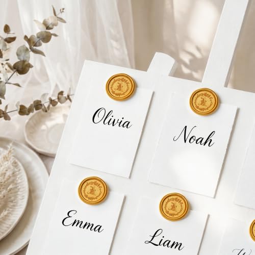 50Pcs Gold Wax Seal Stickers Letter A Self-Adhesive Wax Stickers - color: A