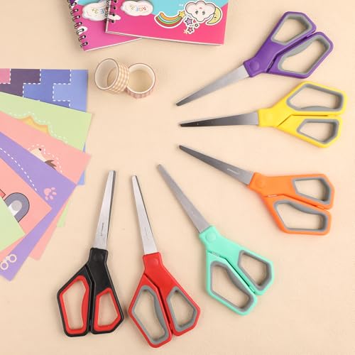 BURVAGY 18 Pack 8" Scissors All Purpose, Heavy Duty Scissors for Office - color: 18pack