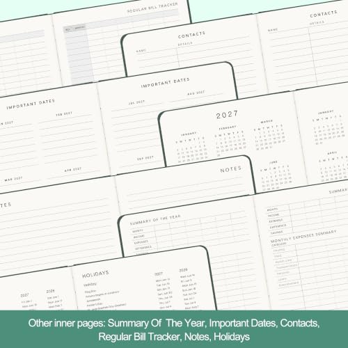 &And Per Se 2027 Planner, 12-Month Monthly & Weekly, 2027 Calendar Planner with 100gsm Paper, A5 Hardcover Faux Leather, 5.7" x 8" (Green) - color: Green, size: 5.7" x 8"(Jan 2027-Dec 2027)