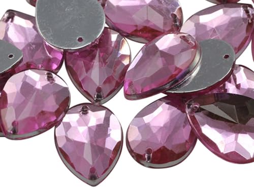 Allstarco 18x13mm (23/32x1/2) Light Pink Teardrop Sew-On Gems - color: Pink Lt. CH13