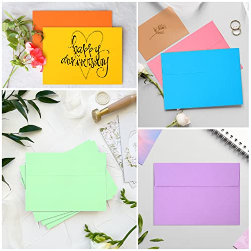 200 Pack Colored Envelope, 5x7 Envelopes, A7 Envelopes for Invitations, Printable Invitation Envelope for Weddings, Invitations, Photos, Postcards, Greeting Cards, Mailing - size: A7 (5" x 7") (Pack of 4)