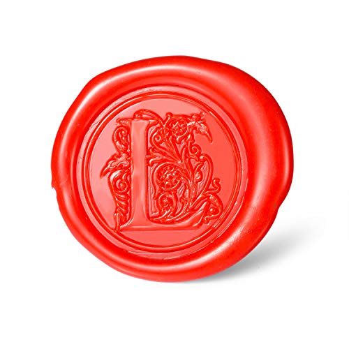 Mceal Wax Seal Stamp, Large Seal 1 1/5"(30mm) Dia, Silver Brass Head with Wooden Handle, Regal Letter A to Z Series (Letter L) - color: L