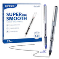 EYEYE Rollerball Pens 1.0mm, 12 Pack (6 Black 6 Blue) Roller Ball Pen Quick Dry, Liquid Ink Pens Bold Point Smooth Writing Pen for Journaling, Note Taking, Office, School Supplies - color: Black+Blue, size: 1.0mm