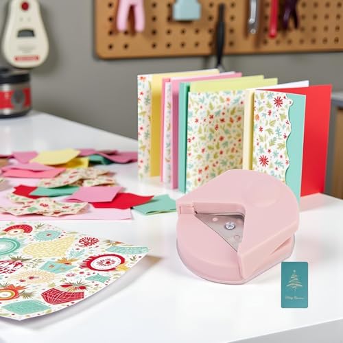 2Pcs Pink Corner Rounder Paper Punch, Professional Portable Craft Tool for Scrapbooking, Card Making, Photo Corners, Arts